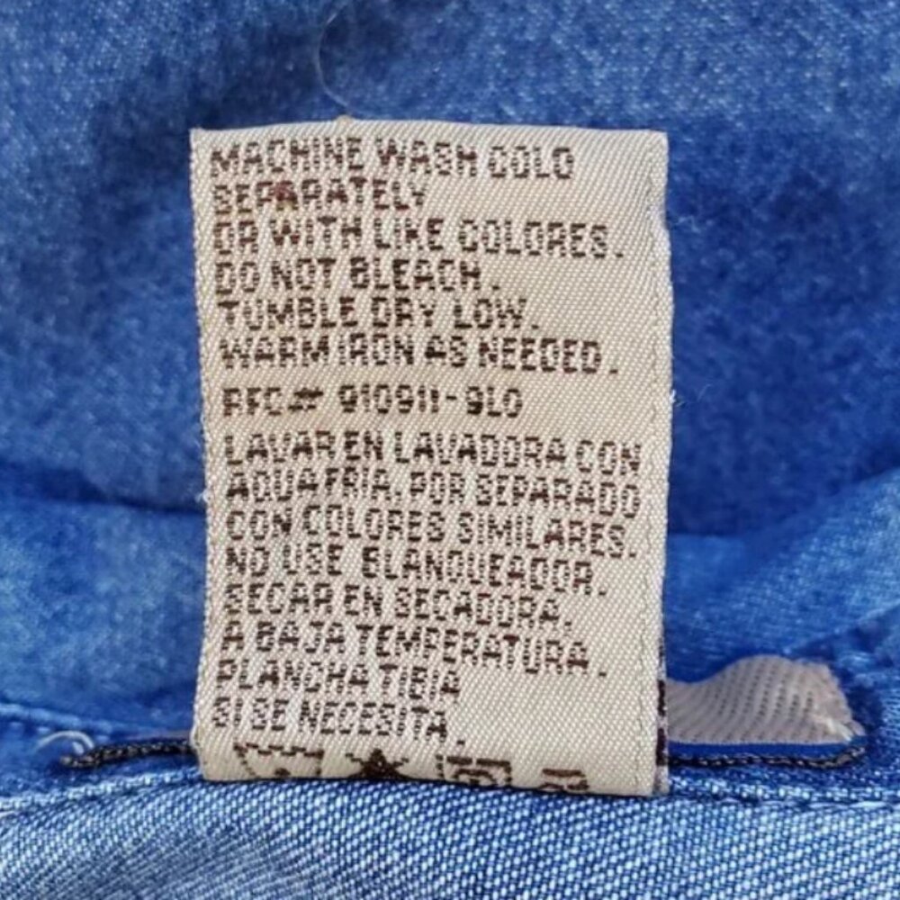 Just My Size Women's Embroidered Button Front Denim Shirt 22W/24W - Picture 6 of 6